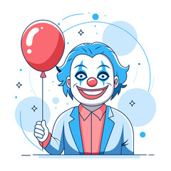 A flat style illustration of joker smile 