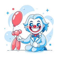 A flat style illustration of joker smile 