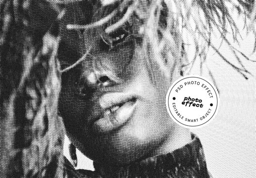 Engrave Halftone Noir Photo Effect