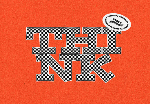 Retro Checkerboard Text Effect