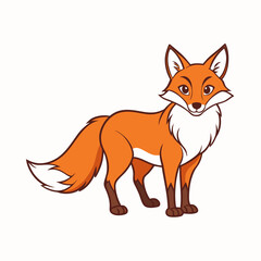 Cartoon Elegant Fox Art Vector Illustration for Modern Design