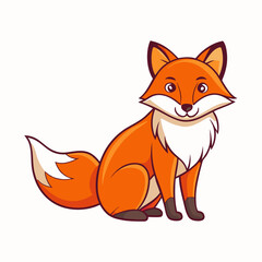 Obraz premium Cartoon Elegant Fox Art Vector Illustration for Modern Design