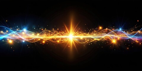 Obraz premium Abstract light effect on black background panoramic