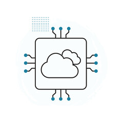 AI Cloud System for Automated Processing Vector Icon Design, cloud services, smart technology, data automation