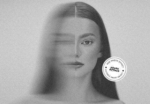 Monochrome Speed Blur Photo Effect