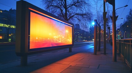 A large promotional display, often found on roadsides or in public areas, featuring advertisements or announcements.