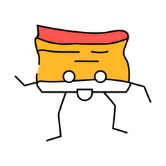 bacon meat character line icon vector. bacon meat character sign. isolated symbol illustration