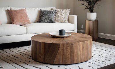 Creative Living Space: White Couch with Vibrant Wall Art on White wall, Generative Ai