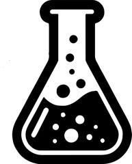 Laboratory Beaker Chemist Icon, Science Research Symbol, Chemistry Experiment Tool, Educational Illustration, Scientific Diagram for Laboratory Equipment, STEM Projects, and Classroom Learning Resourc