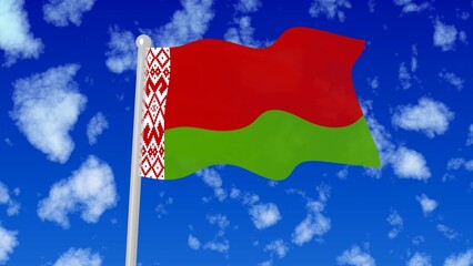 belarus flying national flag in the sky