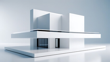 sleek modern structure rises majestically pristine canvas white background detailed illustration