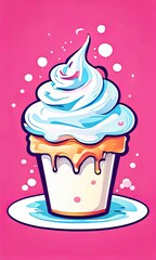 Cheesecake features smooth, creamy base that is elegantly topped with glossy layer of colorful icing, which drips slightly down sides. For advertise cafe, patisserie, restaurant, food blog, cookbook.