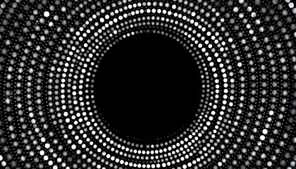 Black and white moire circle pattern - illustration isolated with white highlights, png