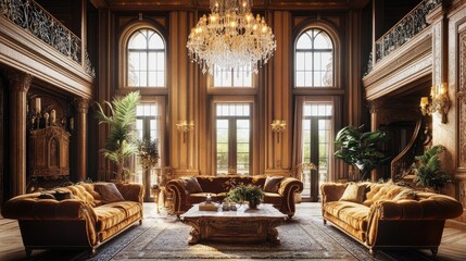 Elegant Luxury Living Room with Classic Design