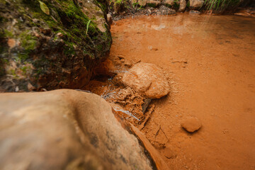 Rural landscapes featuring natural springs, integral to Kichwa Otavalo culture. Scenes highlight traditional clothing, barefoot walks in streams, and daily life in harmony with nature