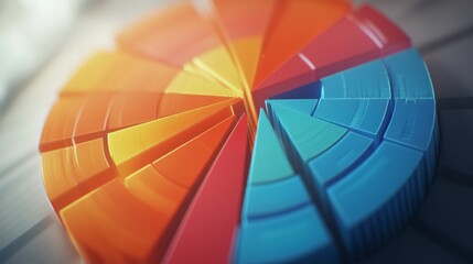 Obraz premium Colorful Pie Chart Representation for Data Visualization