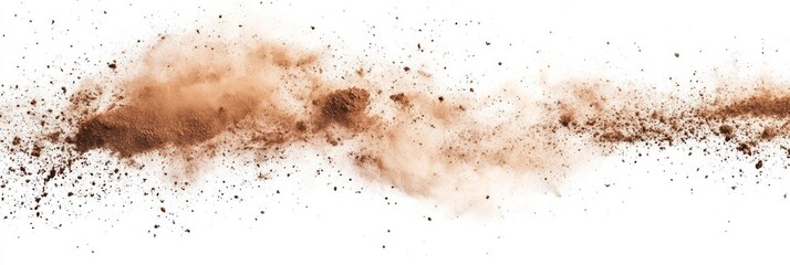 This abstract brown dust cloud visually portrays the effects of a sandstorm, emphasizing a sense of movement and featuring earthy tones. It serves as an ideal background or design element