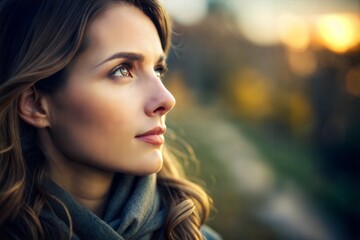 Obraz premium Contemplative portrait of young woman