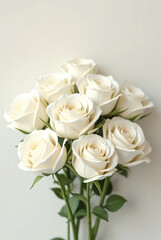 Fototapeta premium bouquet of white roses