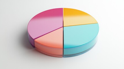 Obraz premium Colorful Pie Chart on White Background