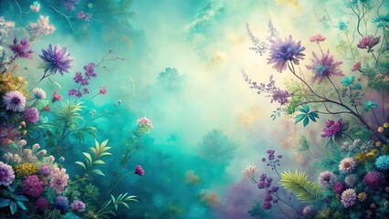 abstract misty morning floral background