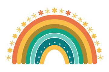 Boho Rainbow Vector Illustration