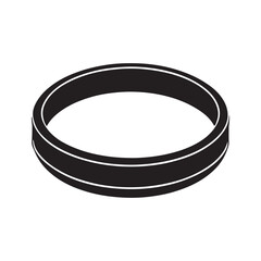 Rubber Band silhouette vector art illustration black color white background