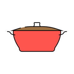 stainless pot cooking line icon vector. stainless pot cooking sign. isolated symbol illustration