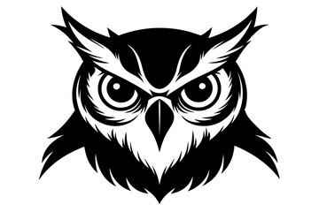 owl head silhouette vector illustration