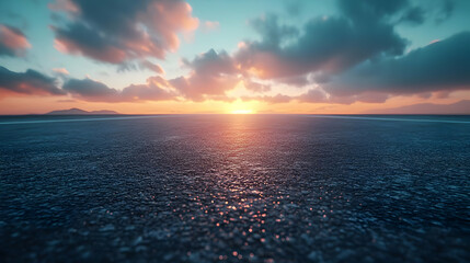 Obraz premium Sea and Sky at Sunset - Realistic Background Illustration