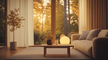 Obraz premium Cozy Living Room with Natural Light and Warm Vibes