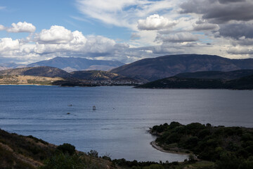 Ionic sea and Albanian mountains, Corfu, Greece