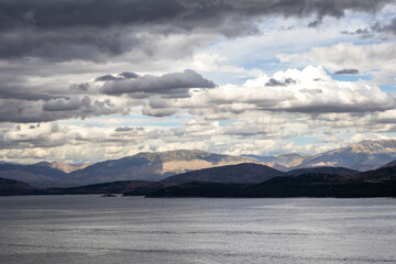 Ionic sea and Albanian mountains, Corfu, Greece