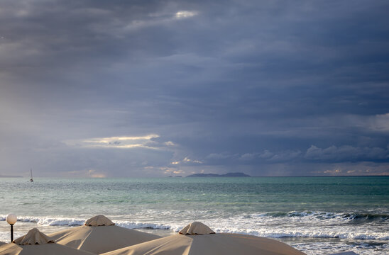 Dramatic atmosphere at Ionian sea, Acharavi, Corfu