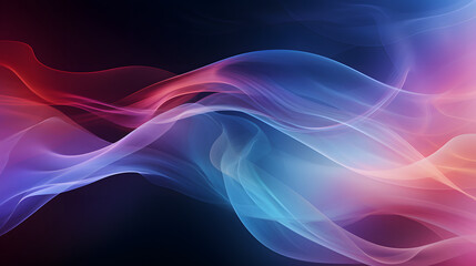 Fototapeta premium Elegant Smoke Flow: Red and Blue Wisps on Dark Background