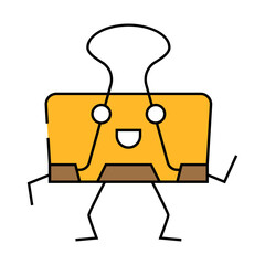 binder clip school character line icon vector. binder clip school character sign. isolated symbol illustration