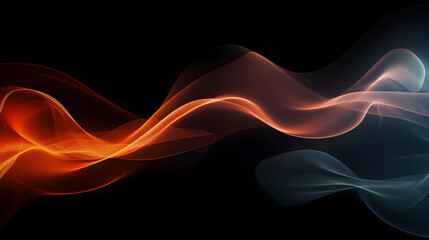 Graceful Smoke Waves: Ethereal Pink and Blue Flow on Dark Background