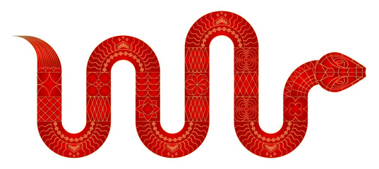 Outline geometric Snake. Chinese new year 2025 symbol.