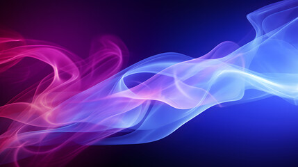 Mesmerizing Smoke Waves: Abstract Blue and Pink Flow on Dark Background