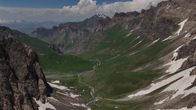 Aerial Valley in Springtime 4K Stock Video