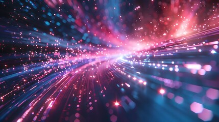 Fototapeta premium Vibrant Cosmic Light Trails in a Colorful Abstract Space