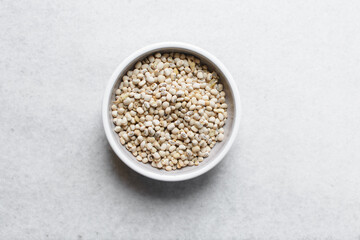 Overhead view of black eyed beans, top view of Nigerian beans