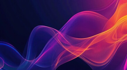 Fototapeta premium Abstract colorful smoke swirls on dark background. Neon colors, abstract design, digital art, vibrant colors, modern