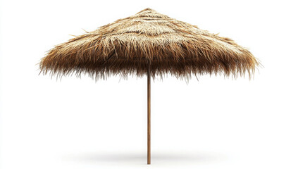 Straw Beach Umbrella. Isolated on white background. png transparent
