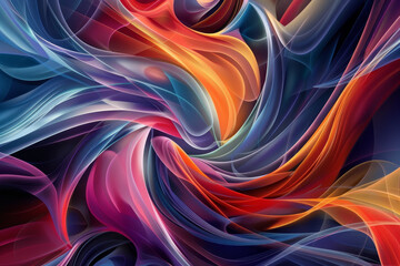 Fototapeta premium A colorful swirl of lines and shapes that seem to be dancing in the air