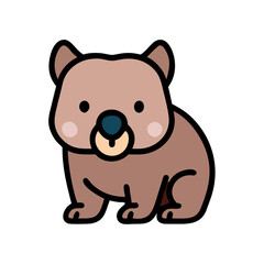 Naklejka premium Cute wombat in cartoon style