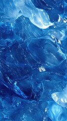 Fototapeta premium Crystal-clear blue epoxy resin with marble patterns for elegant smartphone wallpaper design