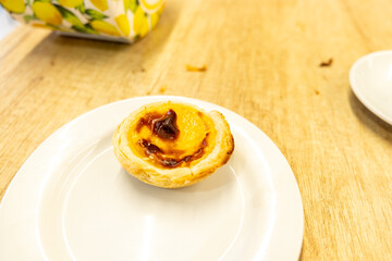 a puff pastry and cream cake typical from Portugal, Pastel de nata