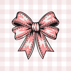 Cute Coquette Bow Aesthetic Pink Ribbon Vintage Style