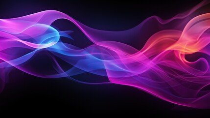 Fototapeta premium Abstract Colorful Smoke Waves on Black Background